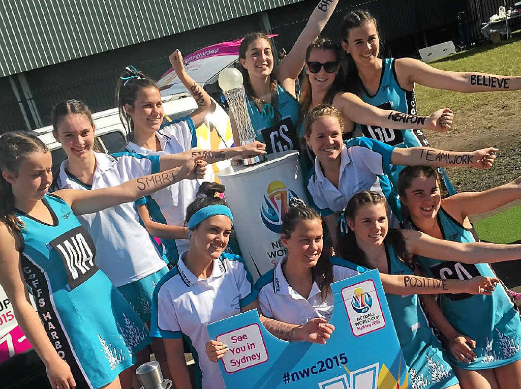FUTURE GOAL: The Coffs Coast girls admire the World Cup trophy at the NSW championships. FUTURE GOAL: The Coffs Coast girls admire the World Cup trophy at the NSW championships.